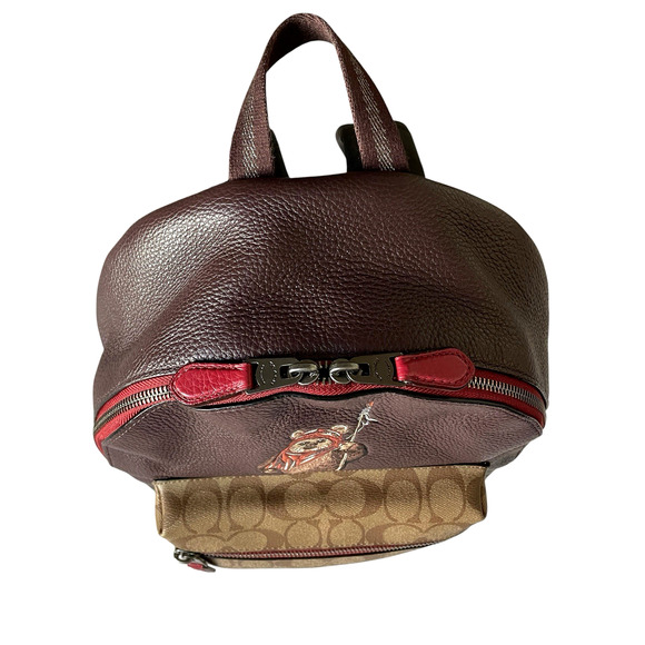 coach charlie backpack oxblood Medium in Signature Canas With Cherry Motif Coach Backpack Sale for Sale